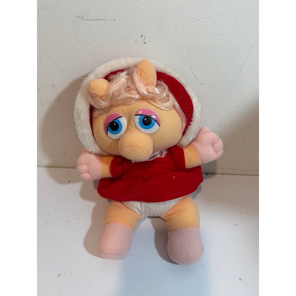 Vintage 1988 McDonalds Muppet Babies Plush Christmas Baby Miss Piggy